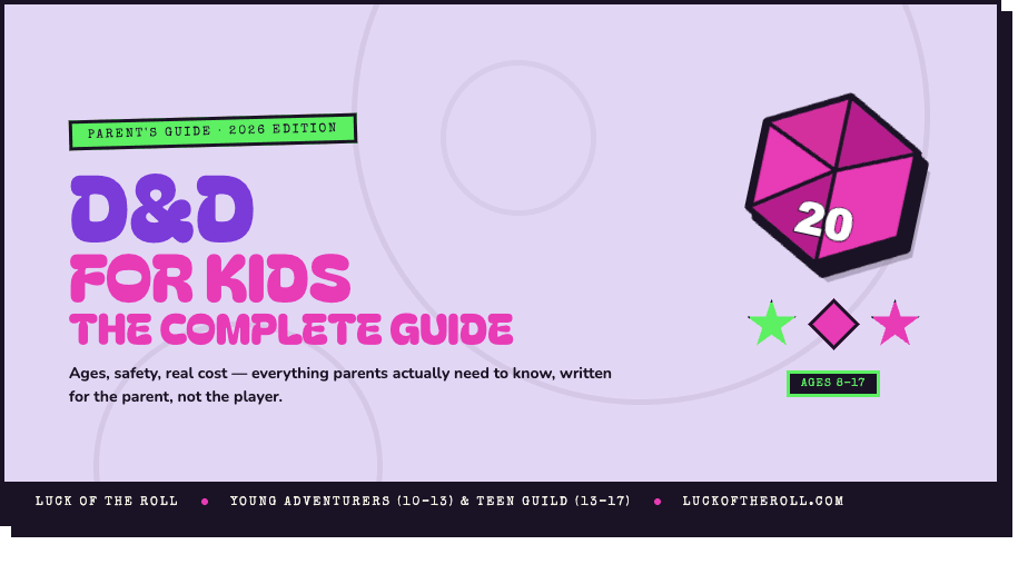 D&D for Kids: The Complete Parent's Guide hero banner, 2026 edition